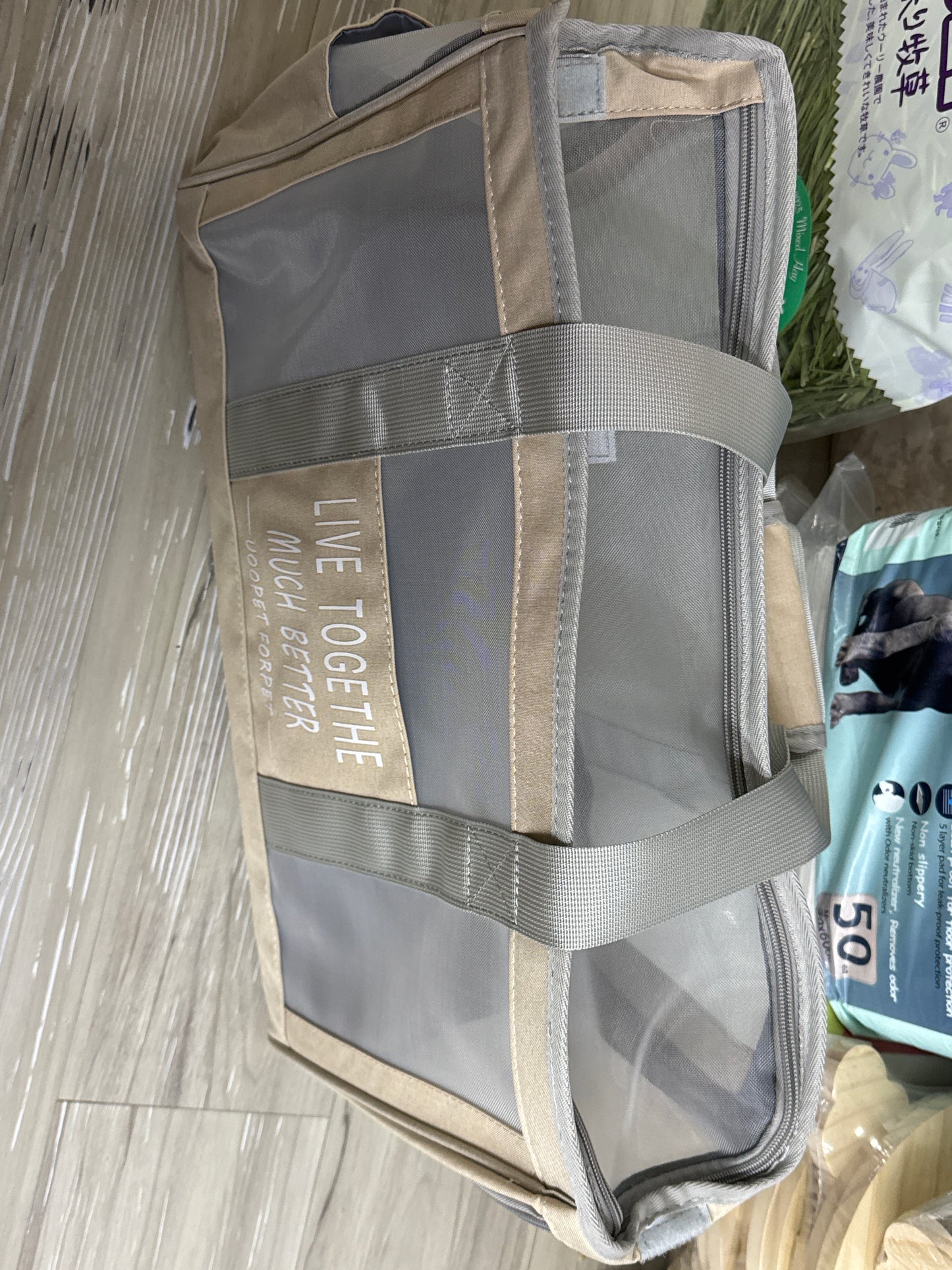 Fabric carrier with zip