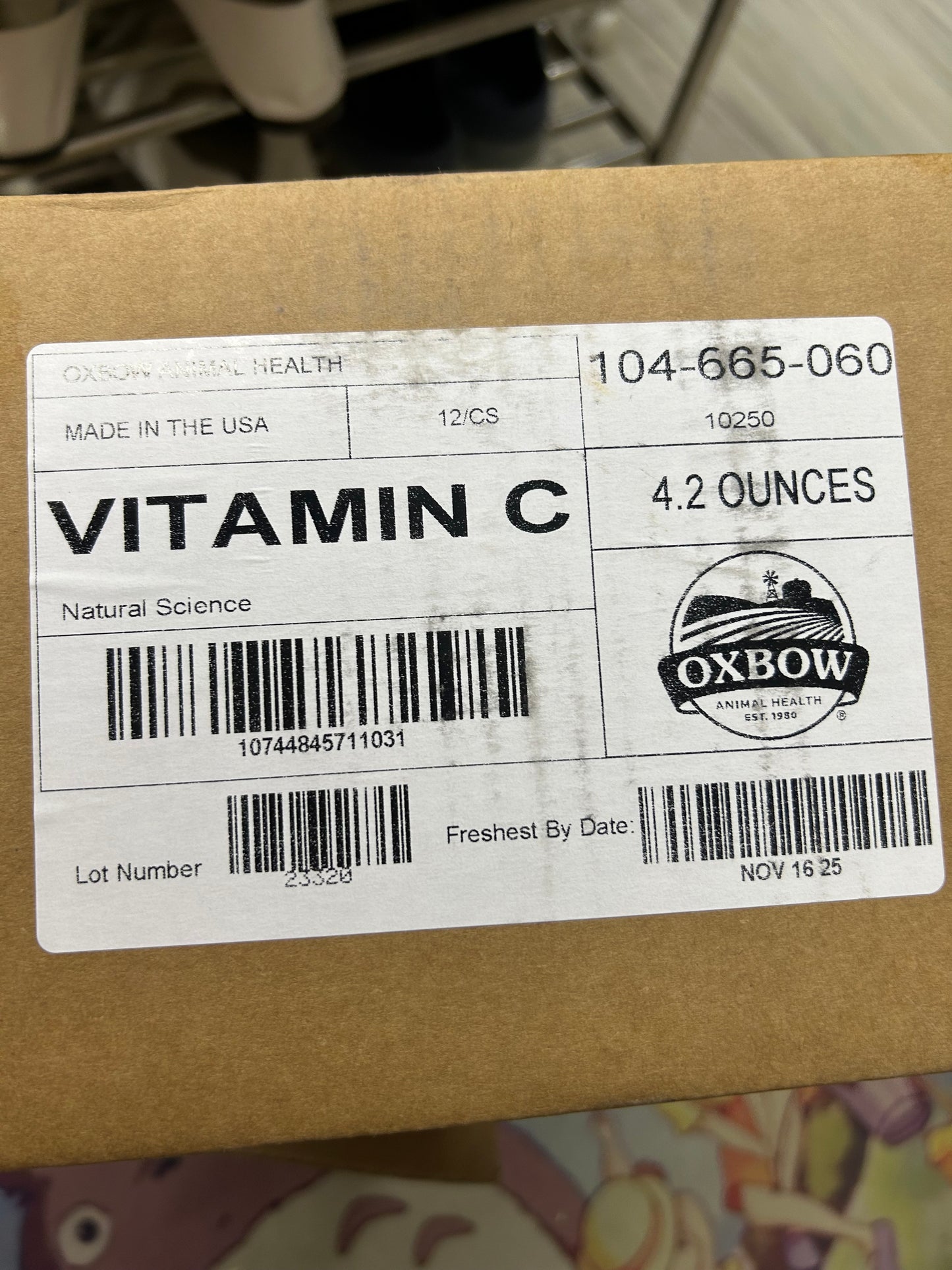 Oxbow Vitamin C 60 tablets Expiry Feb 2027