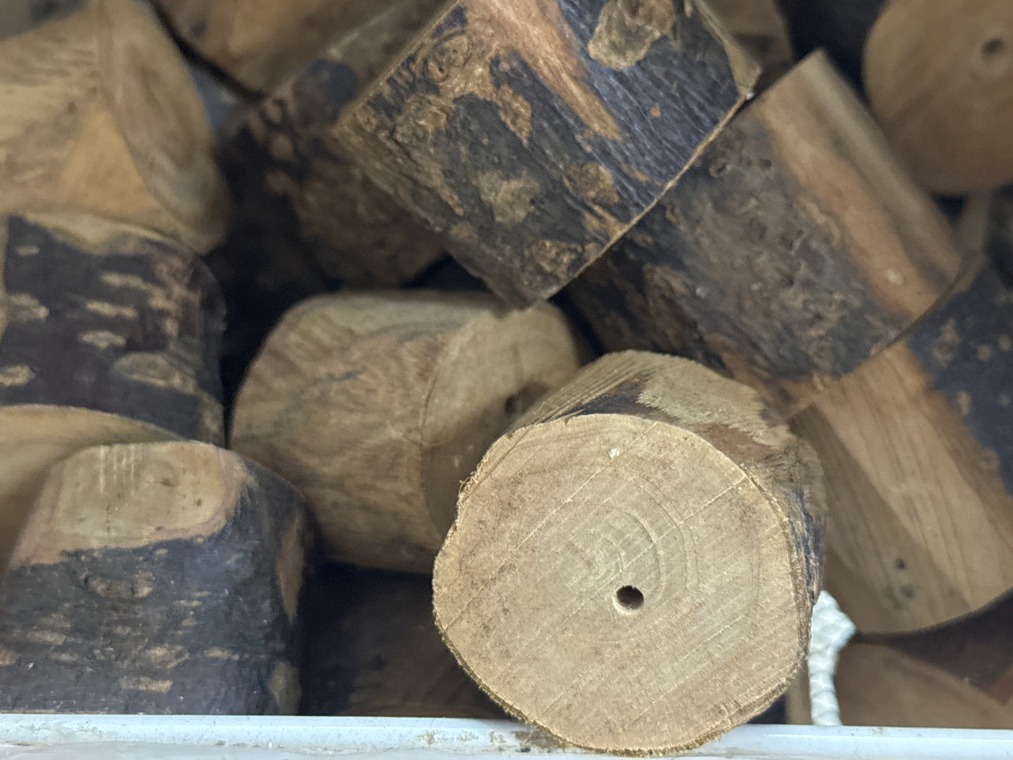 Organic Drilled Baked Apple sticks/ wood back by popular demand