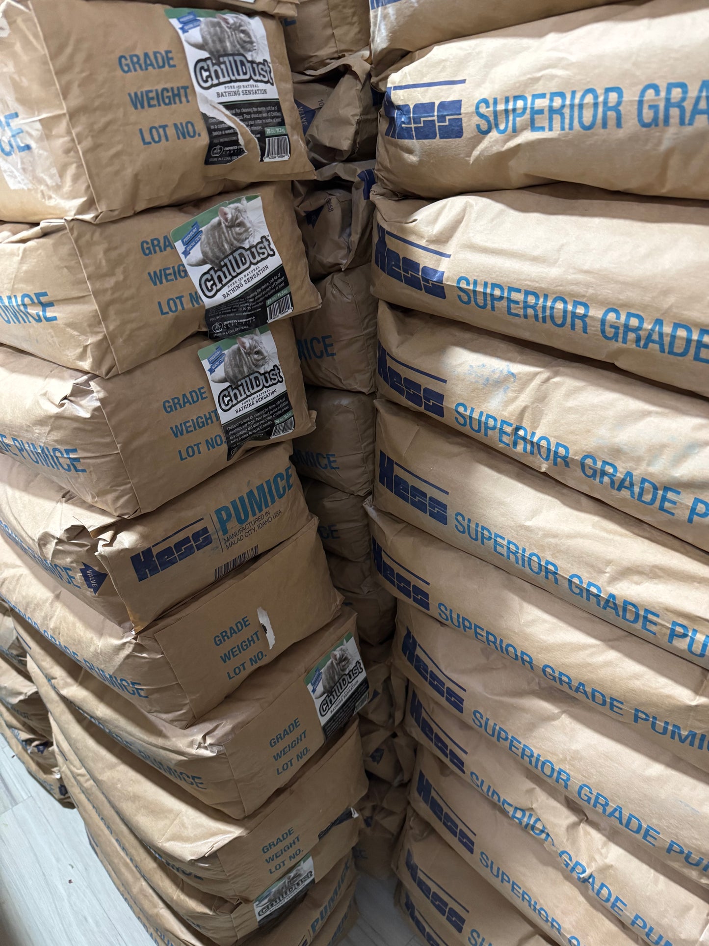 Authentic Chilldust Bath Dust Powder ECBC standard, imported and packed by HESS pumice USA. 11.26 kg packs at $100/ $8.88 per kg.