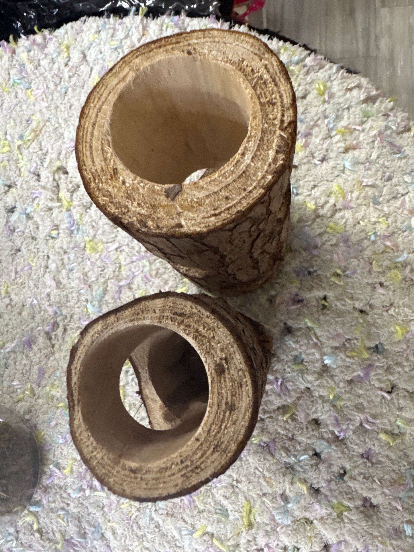 Chew Toy log/ Edible Tunnel with 4 to 6 holes for stuffing hay