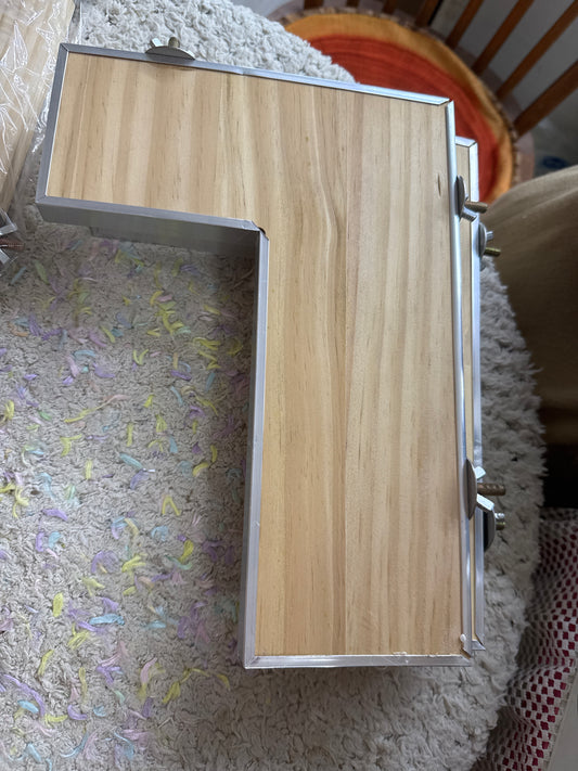 L shaped ledge or platform 27 cm and 19 cm on sides x 9 cm width with 3 sets of screws n washers