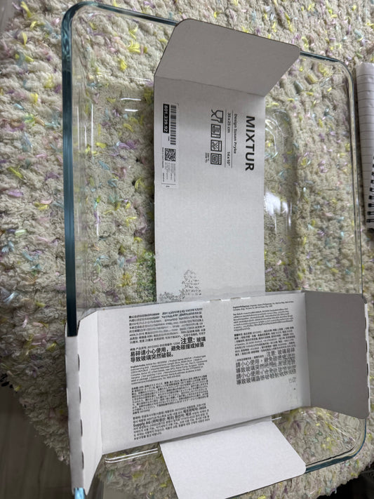 Glass oven tray to be used as pee pan 35cm x 25cm