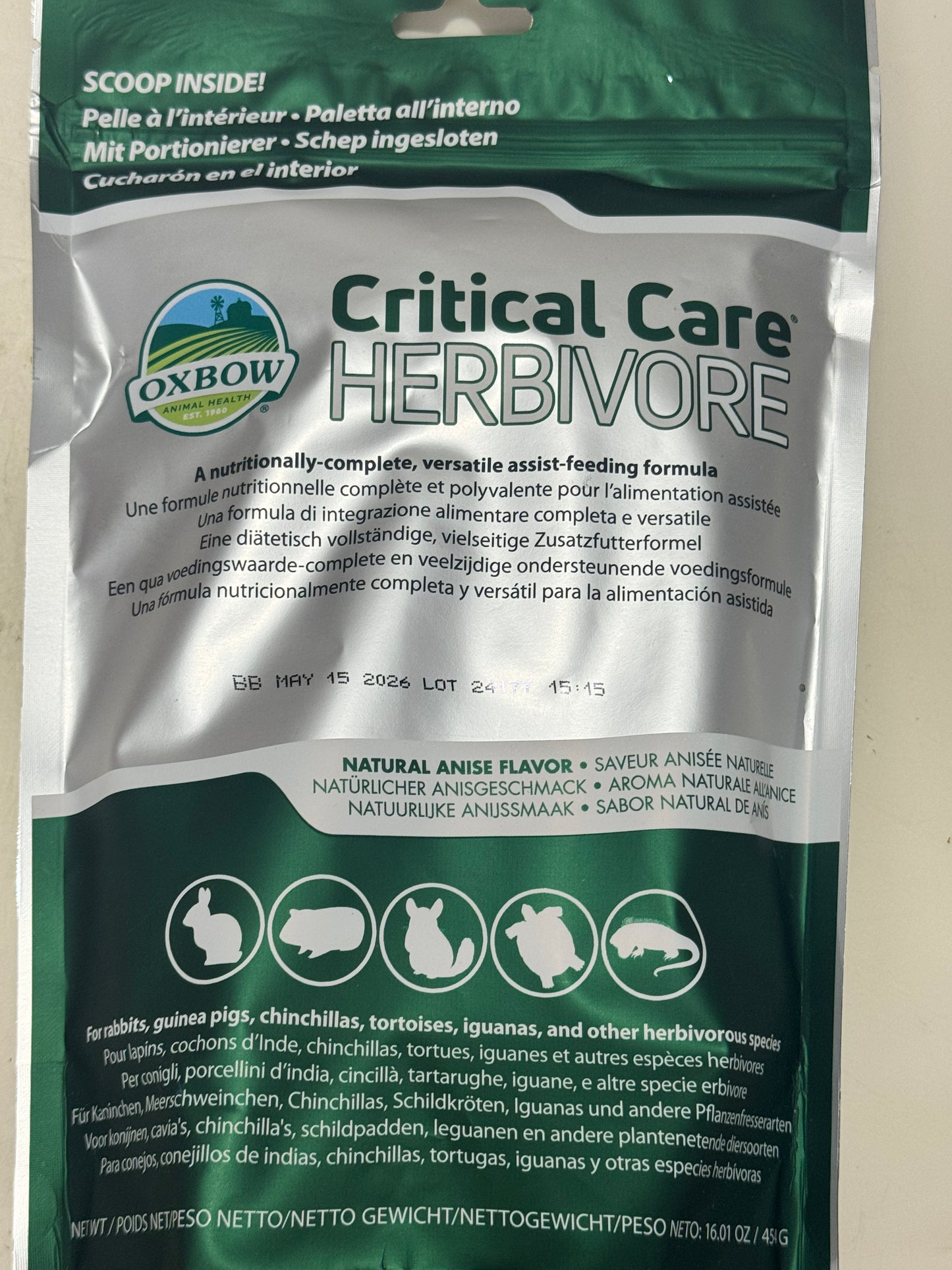 Oxbow critical care – Apple Banana CC & Fine Grind Papaya CC