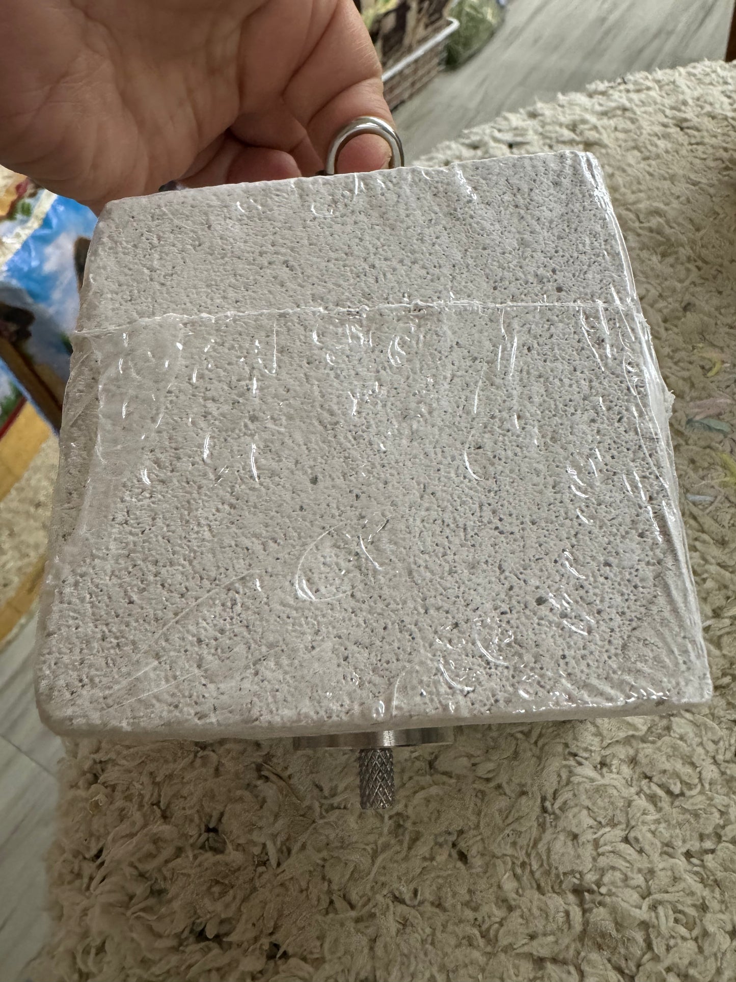 Gnaw Stone/ stones/ mineral stone/ pumice rocks/ grinding block/ heart shaped, Mickey Mouse head, flower shaped all drilled holes in centre