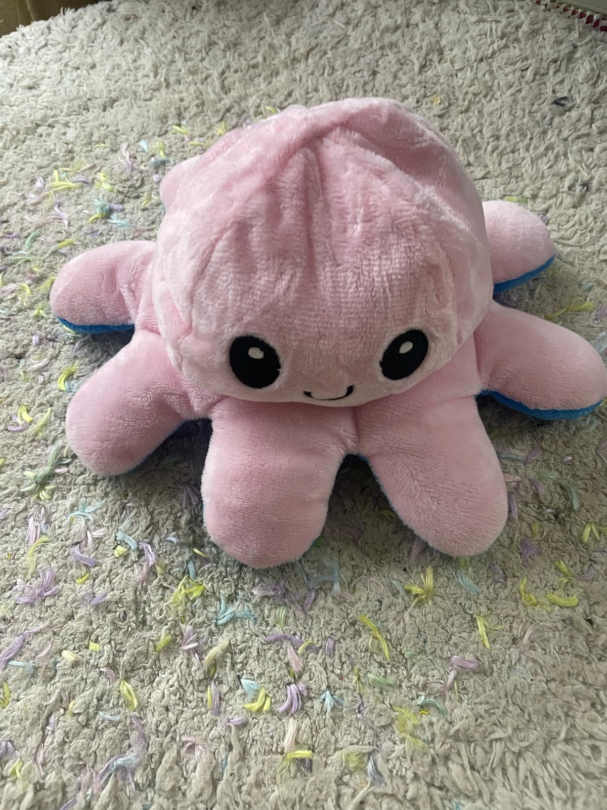 Octopus reversible soft toy 2 colours each piece