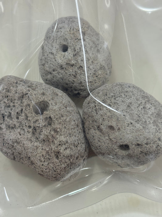 Natural pumice gnaw stones USA with drilled holes