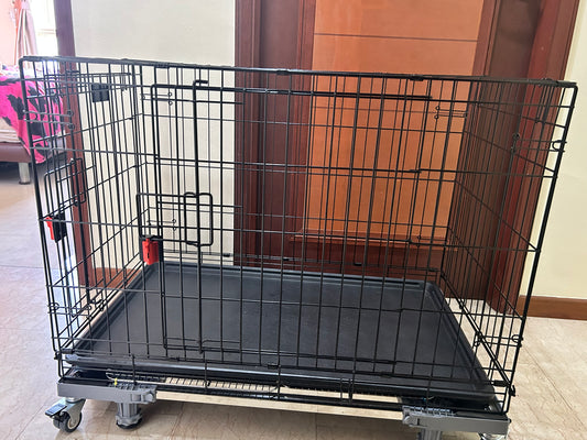 Cat/ Dog/ Rabbit cage 3 feet x 2 feet 2 doors sturdy metal cage with tray and wheels. Also great for puppy crate training (free delivery) No rust