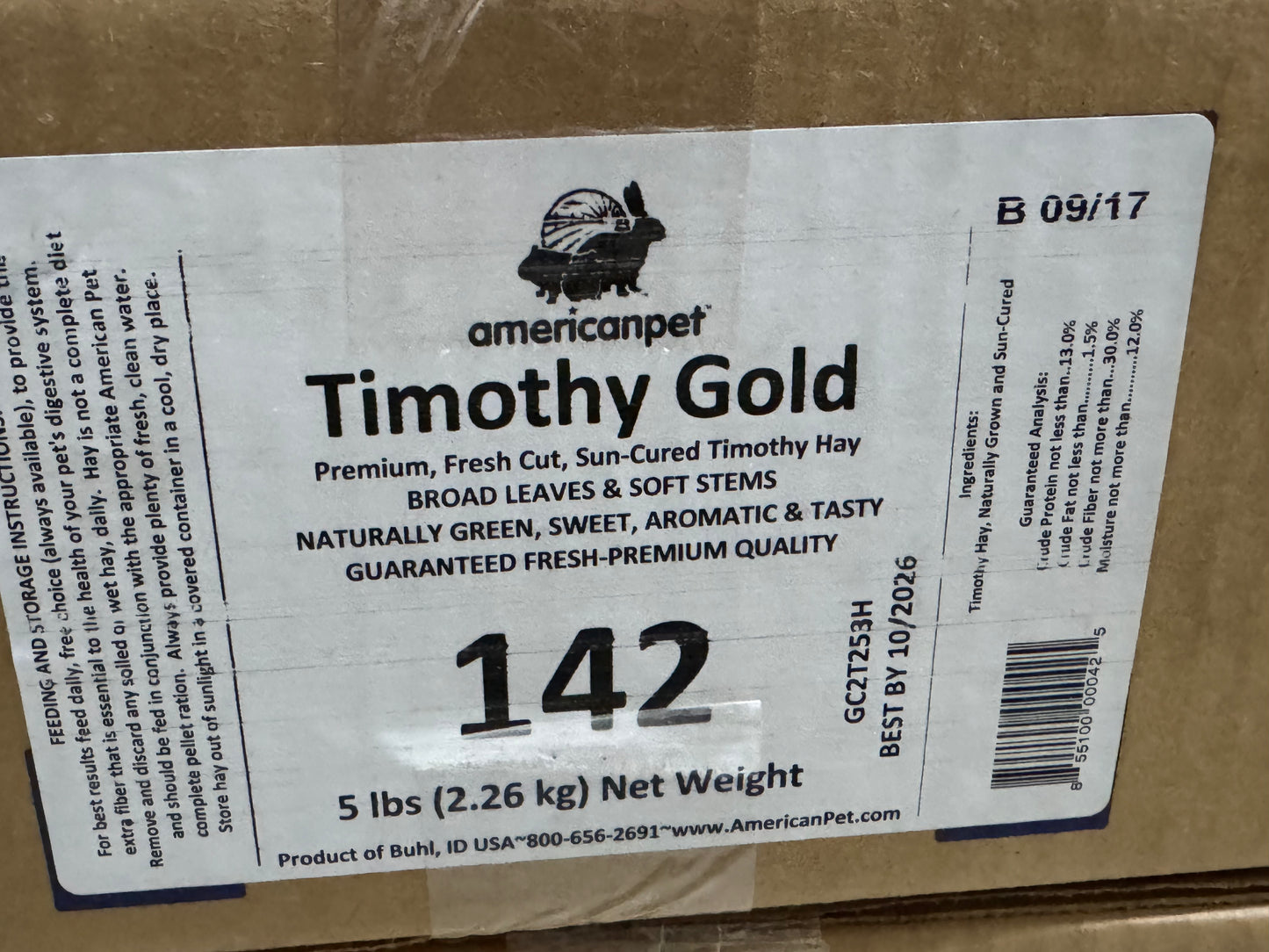 American Pet Diner APD Gold Timothy Hay soft 10/2026 highly palatable/ popular batch (taste test or sample avail) please return good hay bits ๐