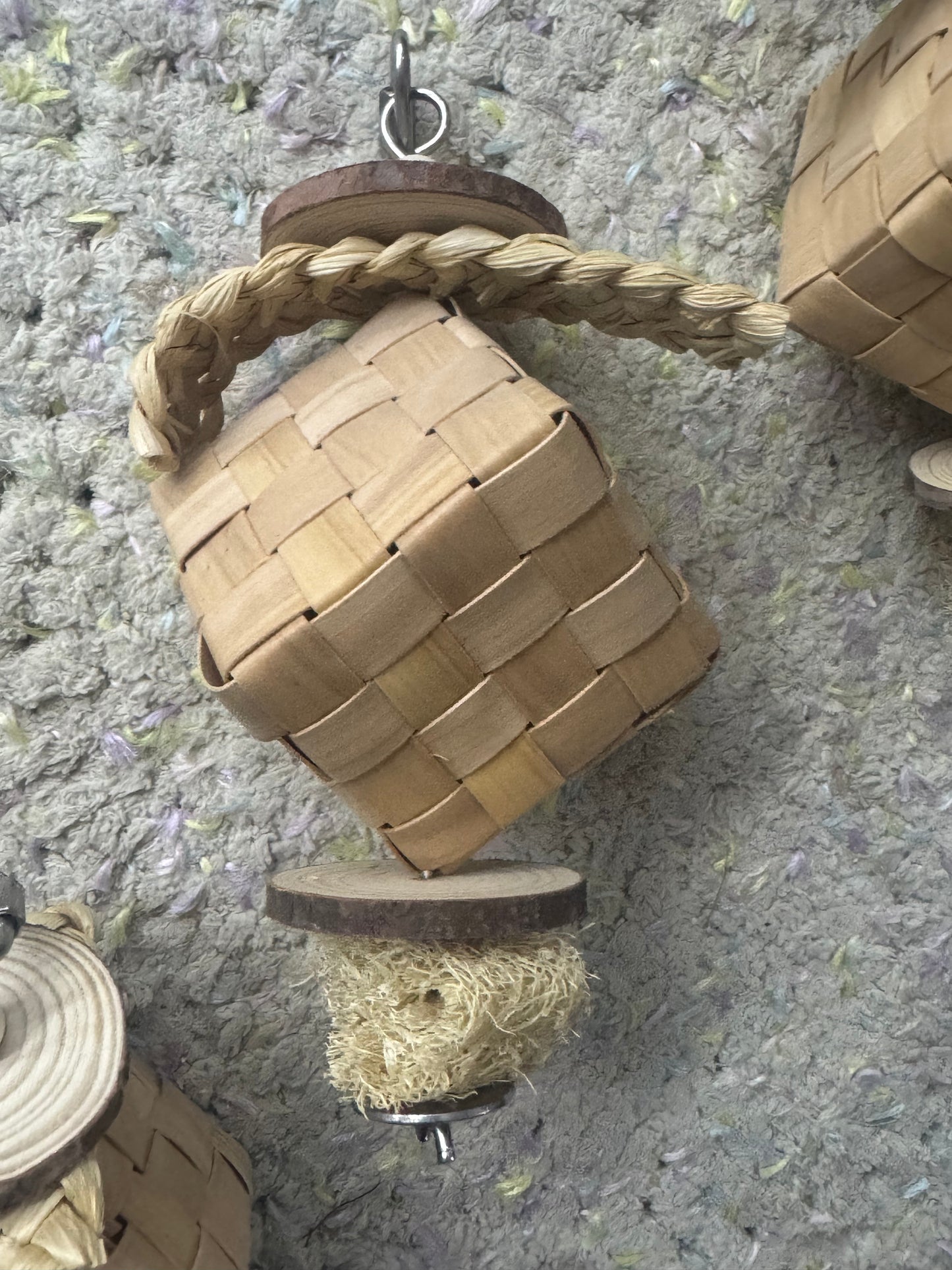 18 cm toy: good quality skewer cum chew toy hanger/skewer reusable with chew toys (each)