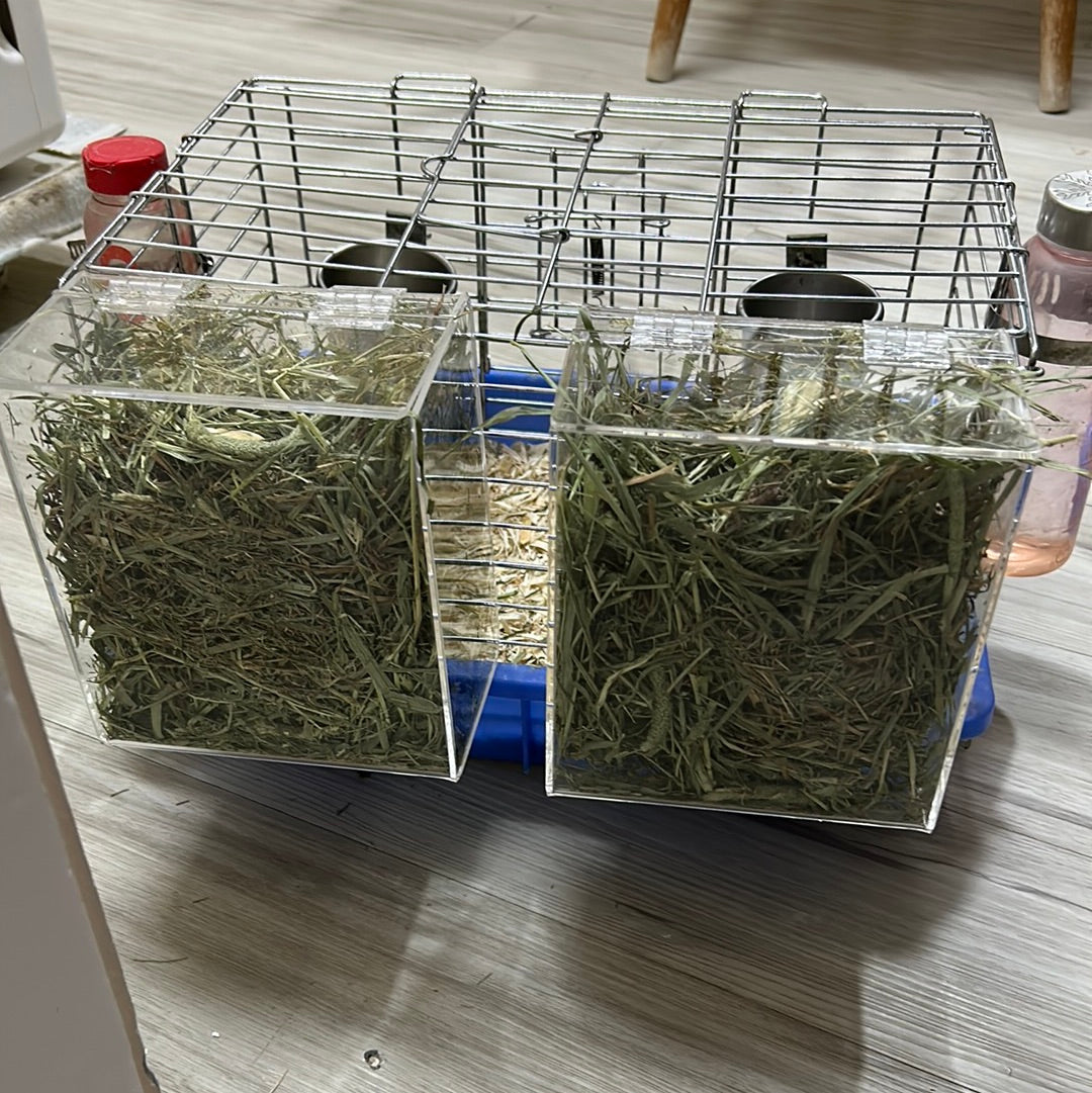 Acrylic hay holder / hay box/ holders hay rack 2 options —- sleek and fits any cage