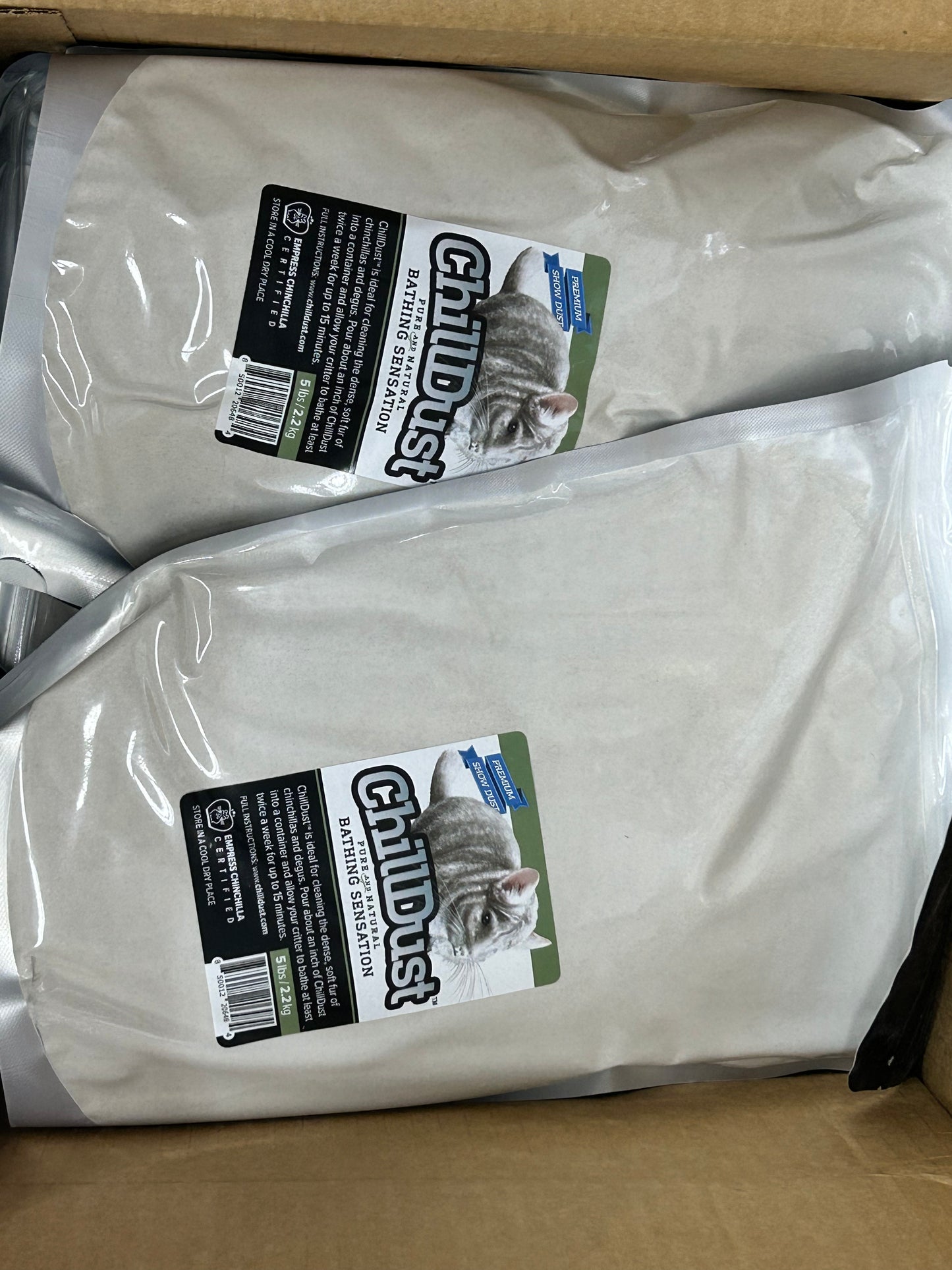 Authentic Chilldust Bath Dust Powder ECBC standard, imported and packed by HESS pumice USA. 11.26 kg packs at $100/ $8.88 per kg.