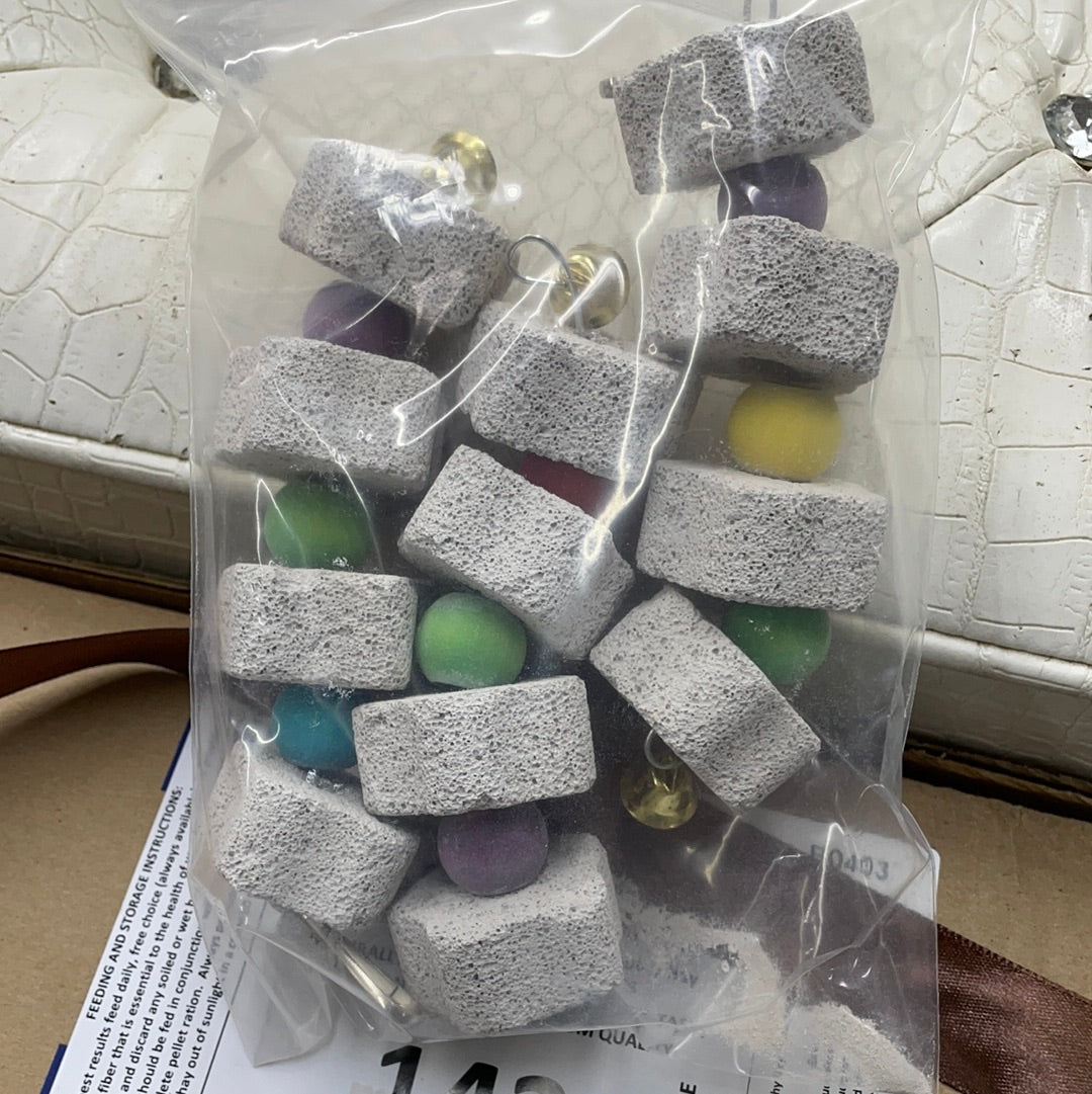 Gnaw Stone/ stones/ mineral stone/ pumice rocks/ grinding block/ heart shaped, Mickey Mouse head, flower shaped all drilled holes in centre