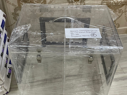 Medium Acrylic pairing cage cum carrier / temporary cage for 2 to 3 chinchillas