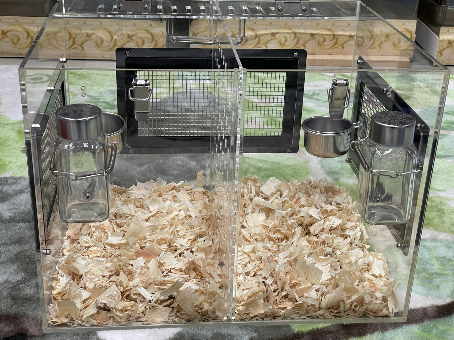 Medium Acrylic pairing cage cum carrier / temporary cage for 2 to 3 chinchillas