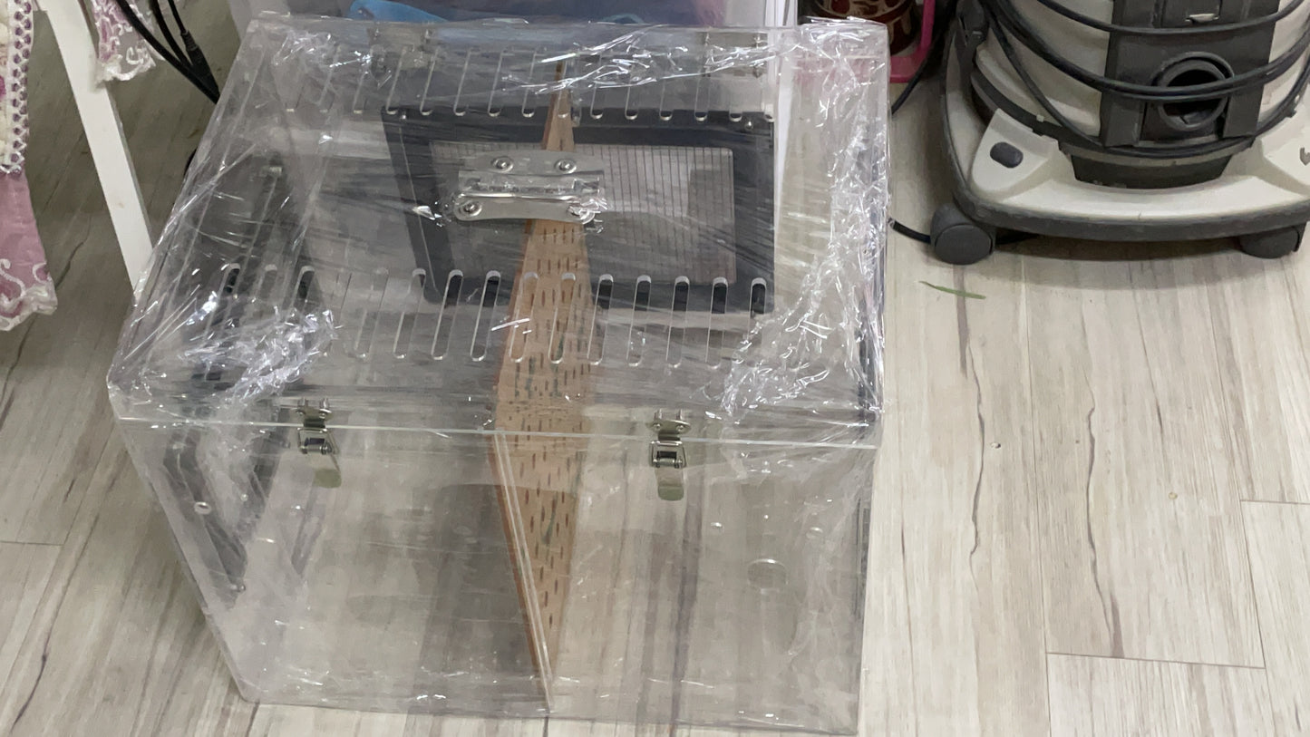 Medium Acrylic pairing cage cum carrier / temporary cage for 2 to 3 chinchillas