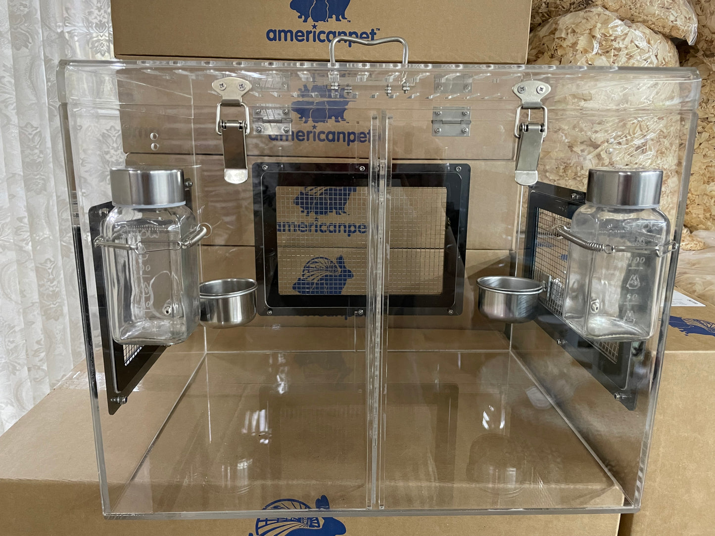 Medium Acrylic pairing cage cum carrier / temporary cage for 2 to 3 chinchillas