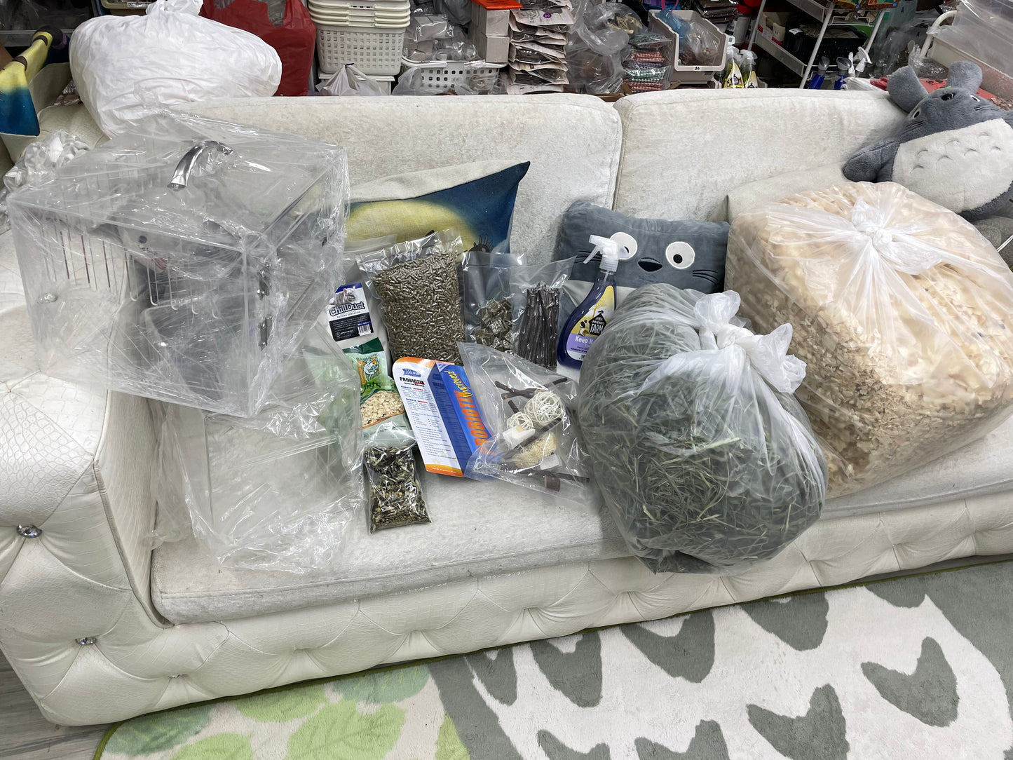 Necessities (Food, hay, bedding, dust, dust house, disinfectant etc 13 items)