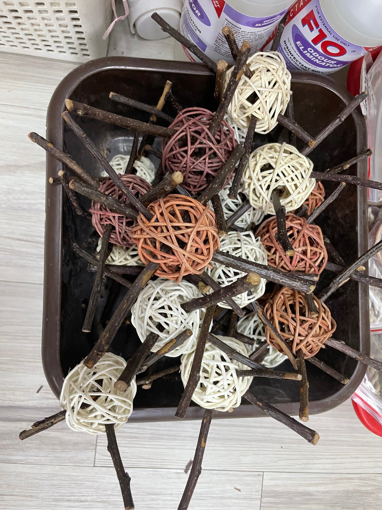 Satellite Toss Toys —-Apple sticks and medium vine /rattan
