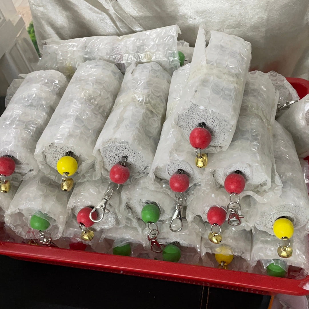 Gnaw Stone/ stones/ mineral stone/ pumice rocks/ grinding block/ heart shaped, Mickey Mouse head, flower shaped all drilled holes in centre