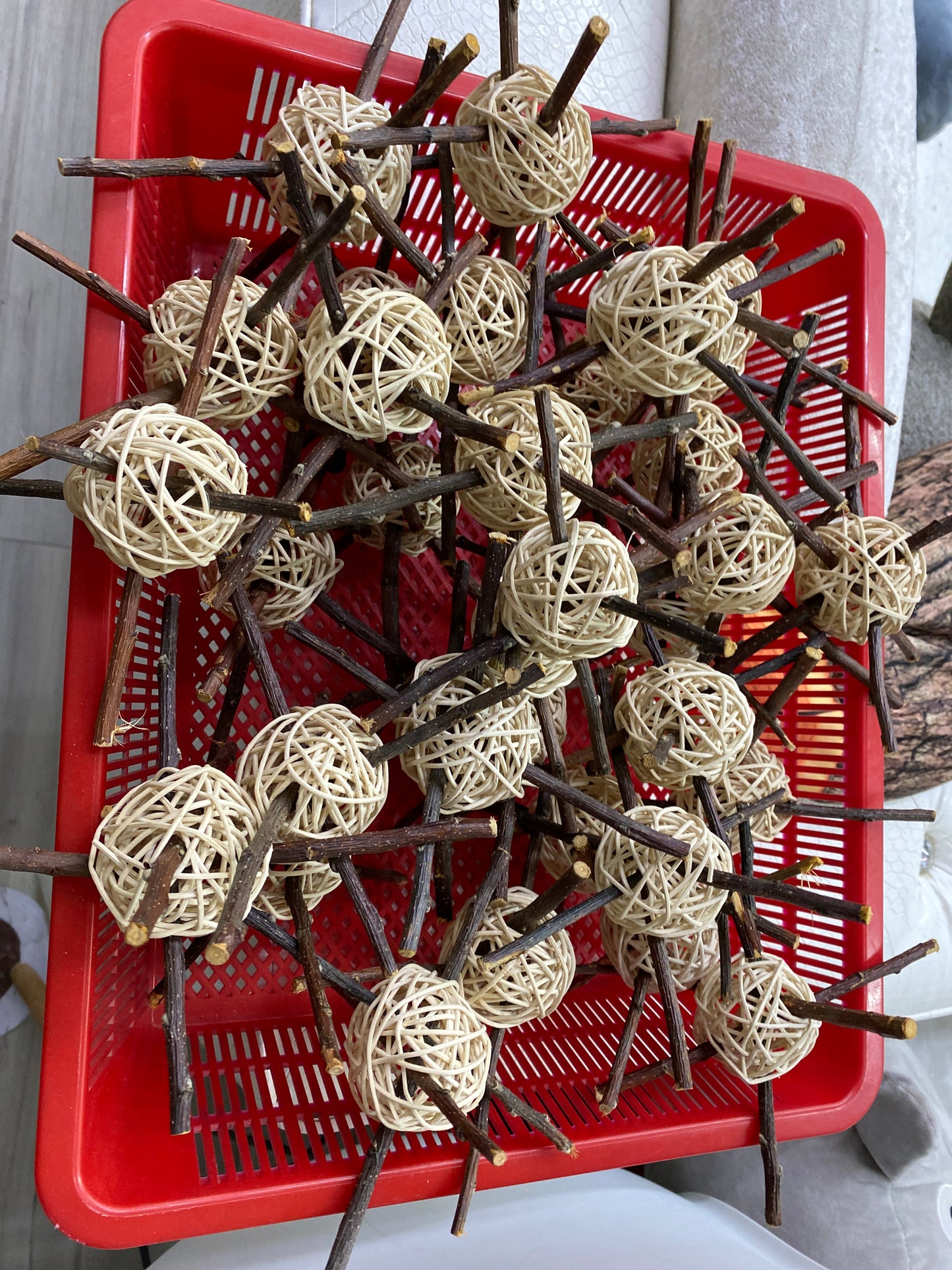 Satellite Toss Toys —-Apple sticks and medium vine /rattan