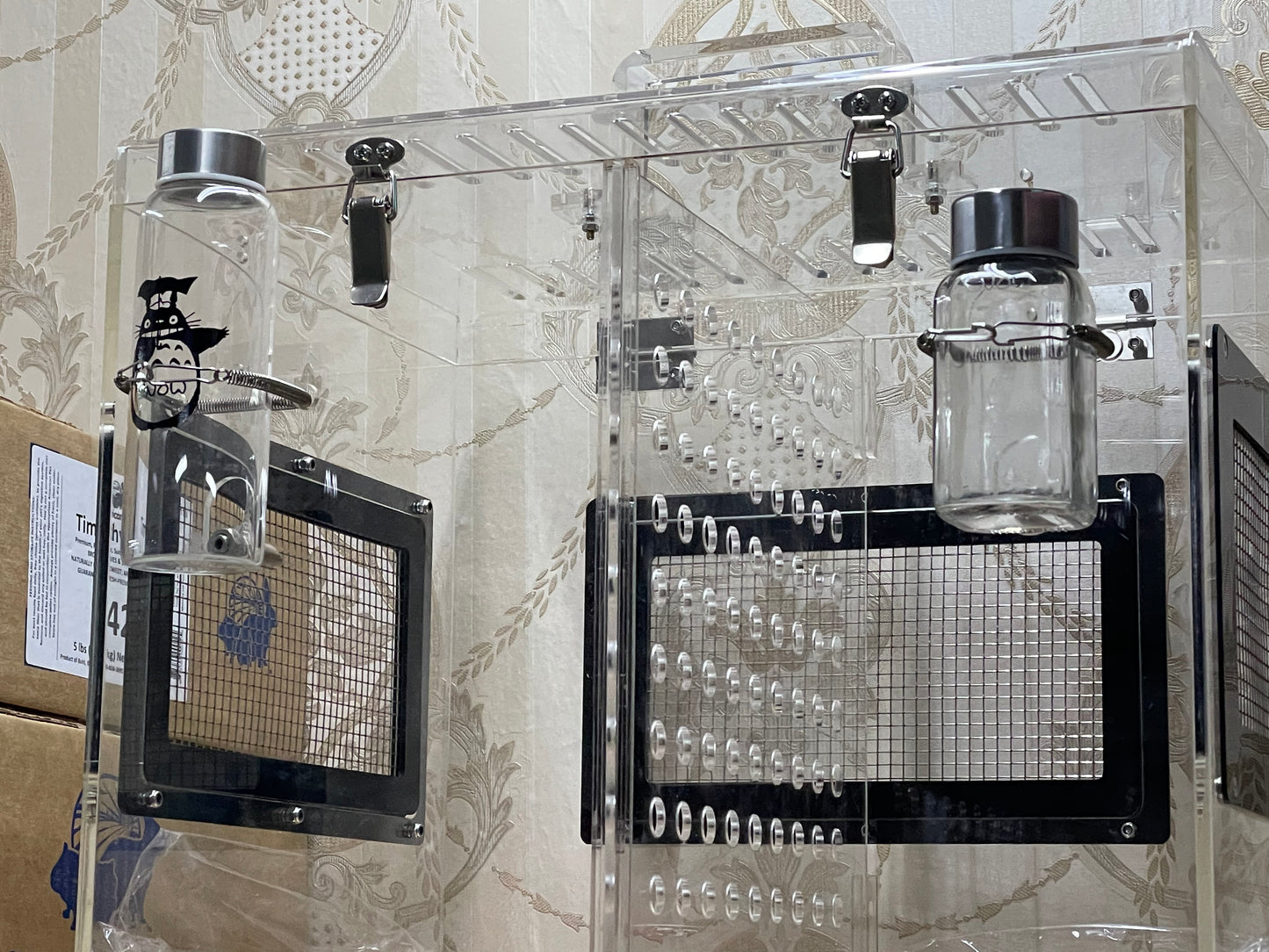 Medium Acrylic pairing cage cum carrier / temporary cage for 2 to 3 chinchillas