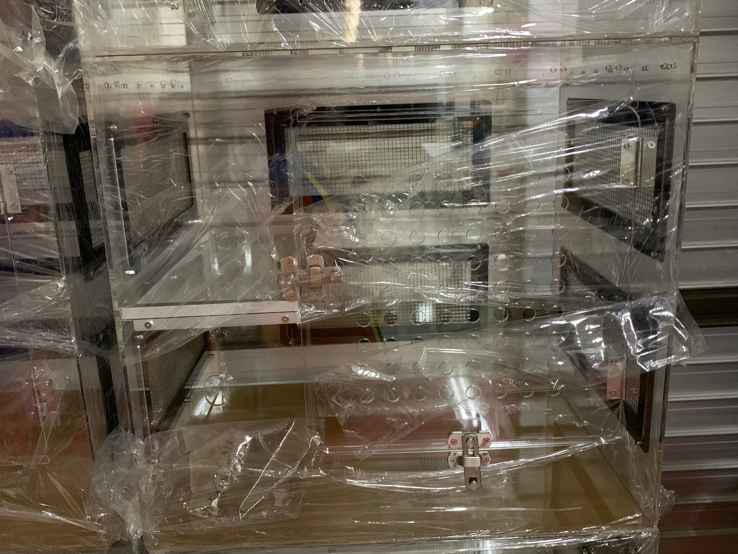 Small Premium 2 tiered acrylic cage 24x 18x 22 inches with 1 tiled platform highest quality cage without accessories