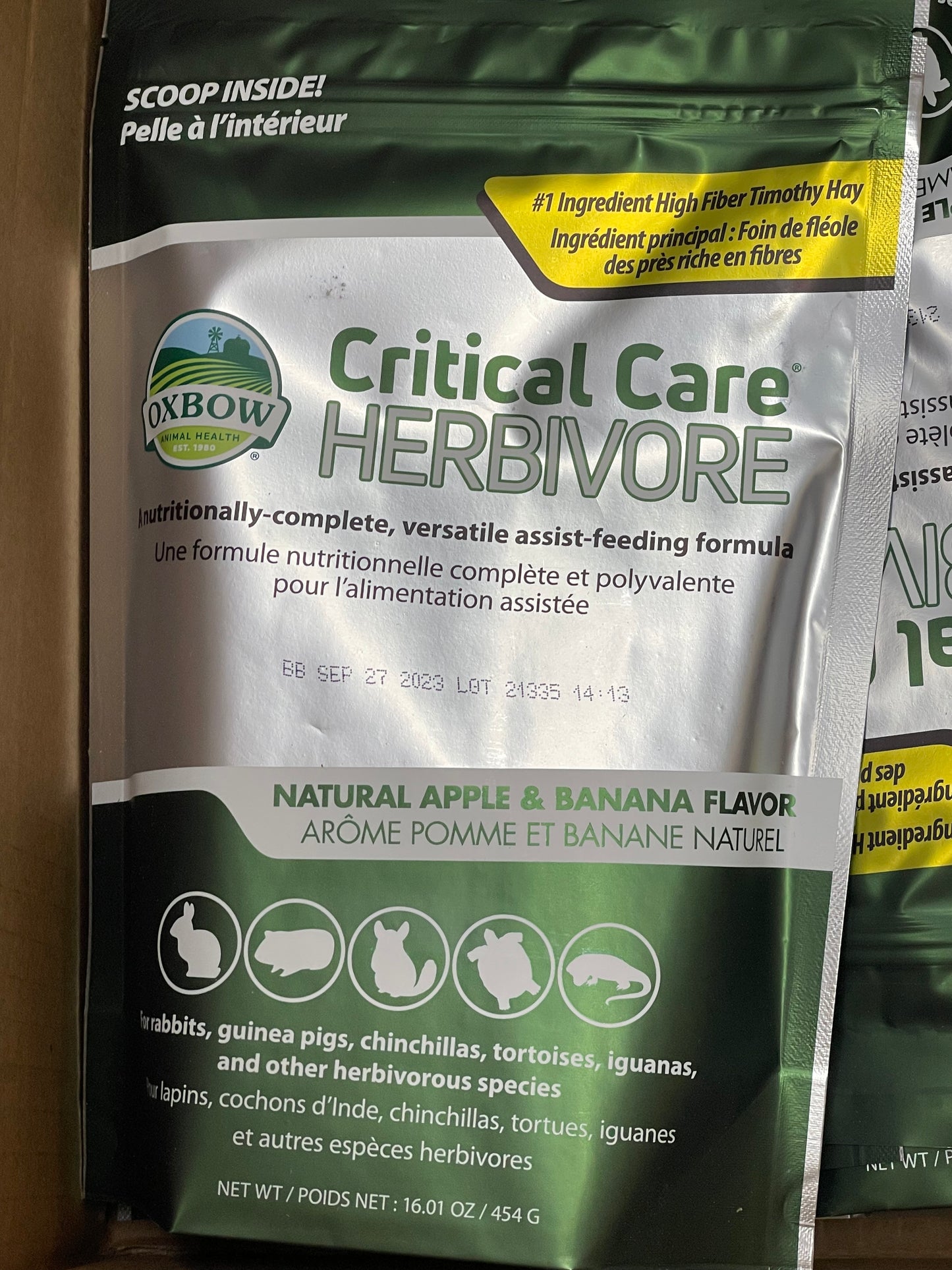 Oxbow critical care – Apple Banana CC & Fine Grind Papaya CC