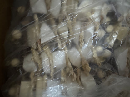 String of cuttlebone with shredders chew toy