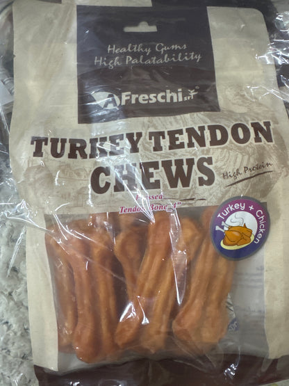 Afreshi Natural Turkey Tendon Dog chews lowest prices for dogs (safe treats) Premium quality USA turkey meat