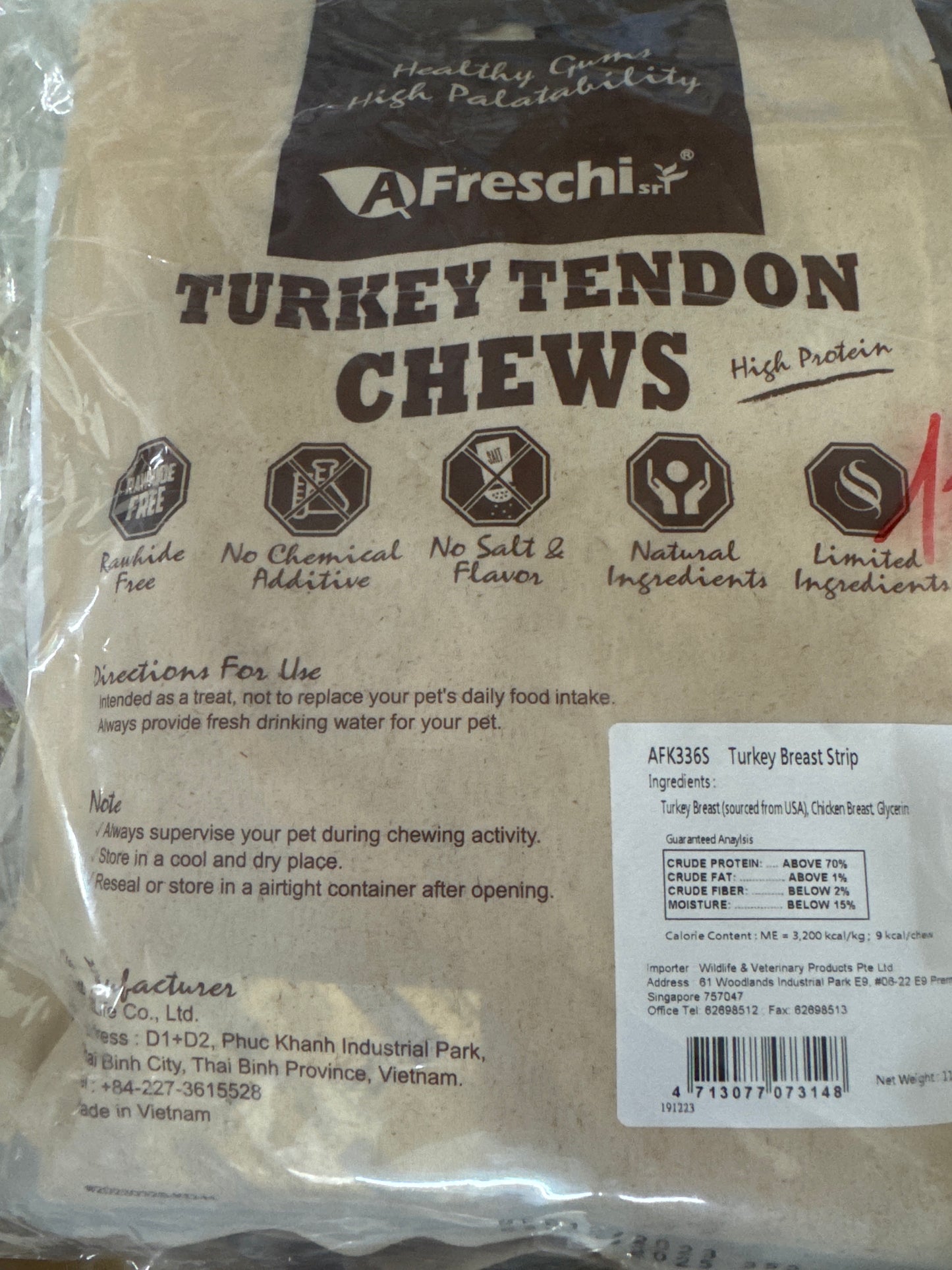 Afreshi Natural Turkey Tendon Dog chews lowest prices for dogs (safe treats) Premium quality USA turkey meat