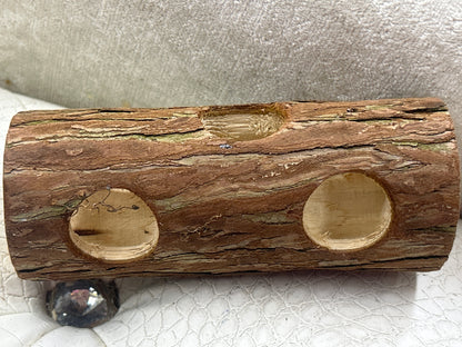 Chew Toy log/ Edible Tunnel with 4 to 6 holes for stuffing hay