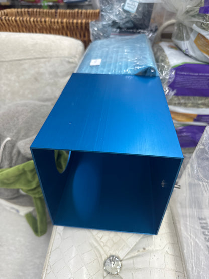 Blue Aluminium Alloy Cooling House attachable to cage. Lightweight and spacious. 20 cm x 15 cm x 15 cm LBH