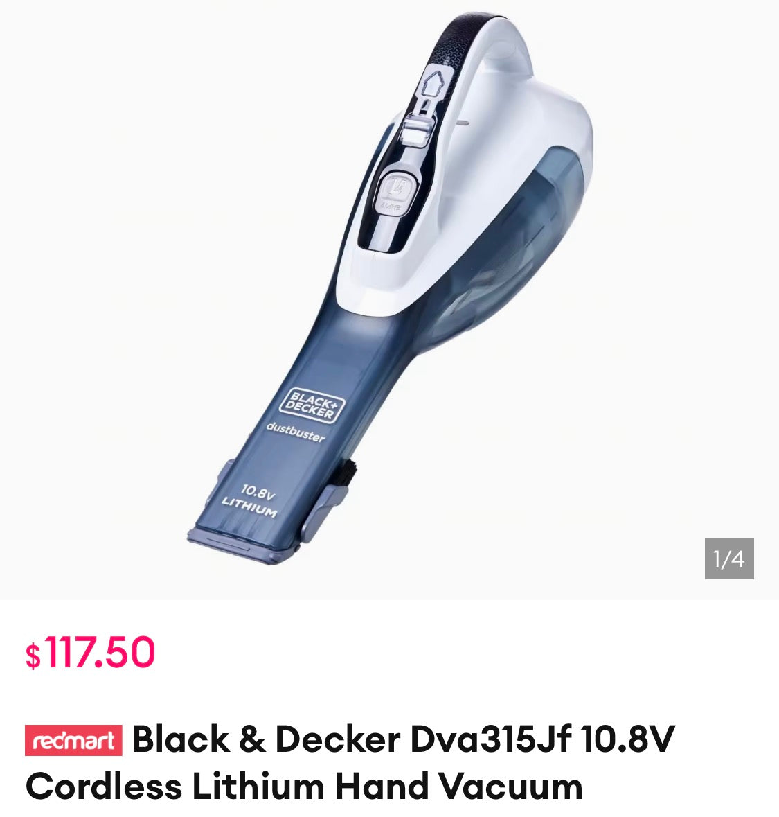 Black + Decker Cordless 10.8 V Lithium Hand Vacuum Cleaner (brand new) for car or home