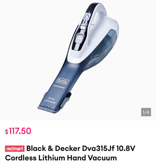 Black + Decker Cordless 10.8 V Lithium Hand Vacuum Cleaner (brand new) for car or home