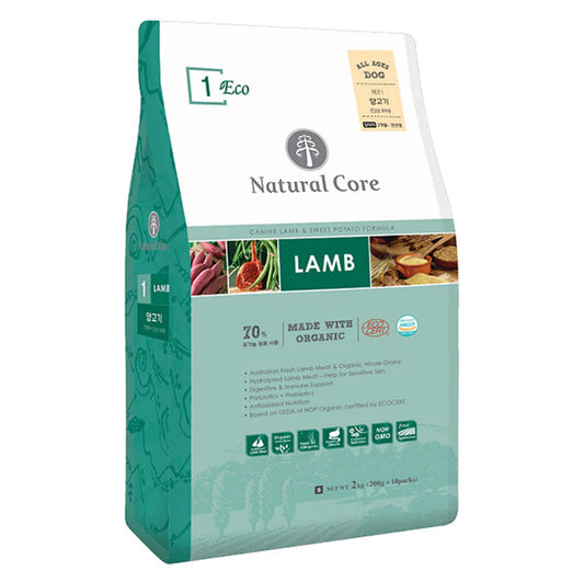 Natural Core organic dog food kept in aircon shop, individually packed, proven feed lowest price