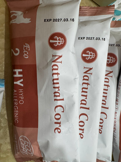 Natural Core organic dog food kept in aircon shop, individual smaller packs
