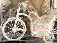 White Rattan Bicycle With Basket