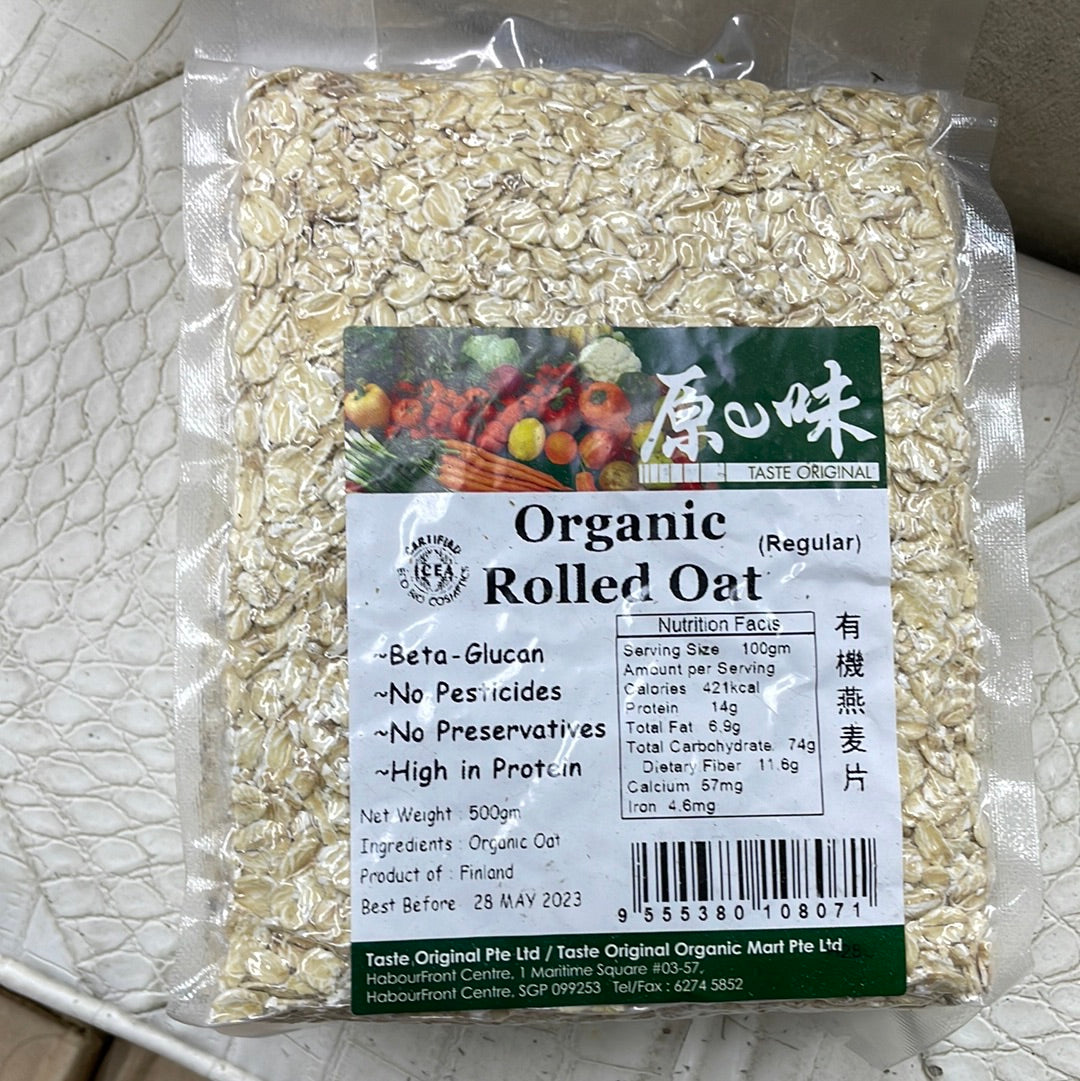 Organic Whole Rolled Oats - 500g