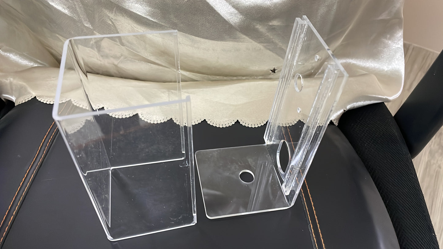 Acrylic bottle holder / holders / curved sides for glass bottles to acrylic cages (improved version)