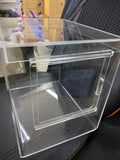 Acrylic dust bath house with removable sliding door and top cover