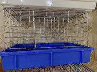 Small size deep base wire cage with horizontal grilles for pairing or as carrier