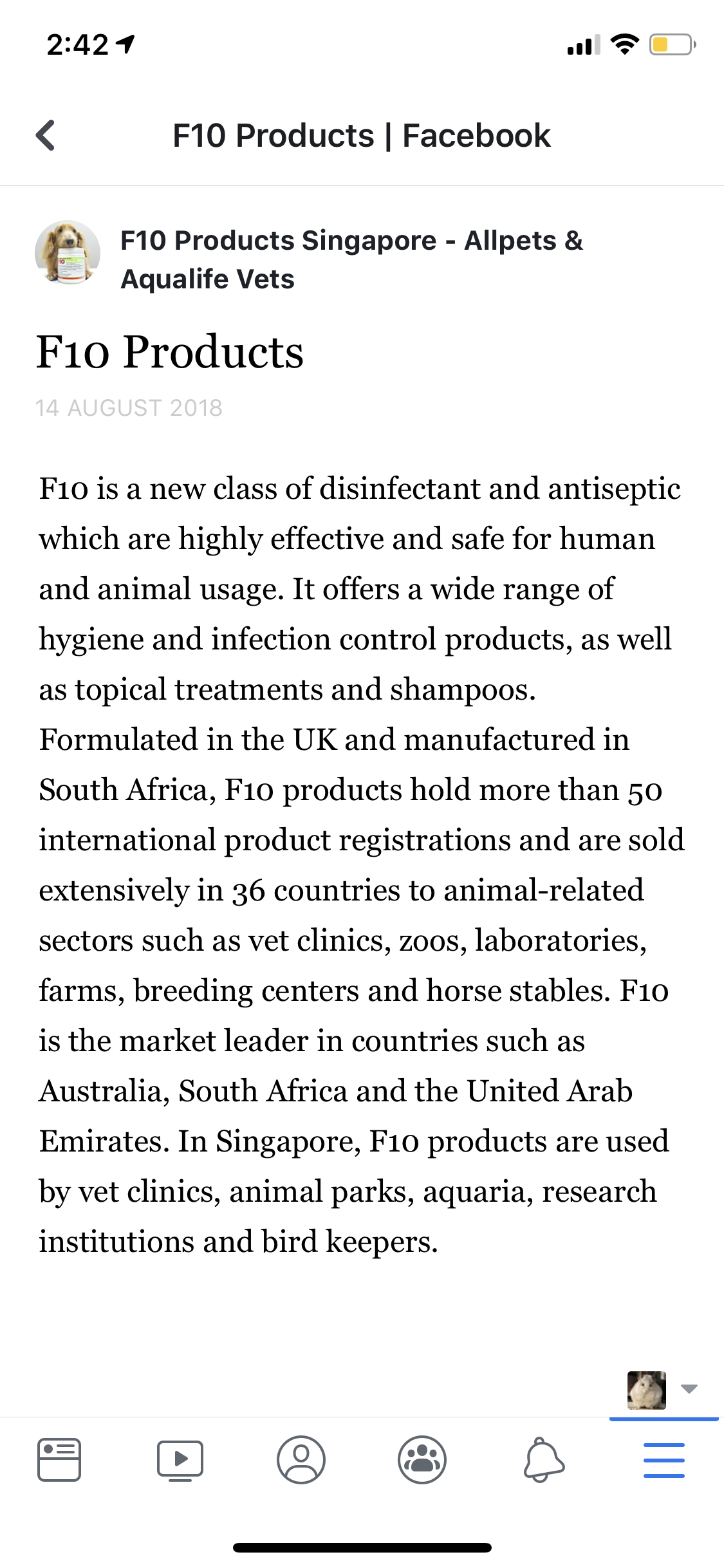 F10SC 200 ml Veterinary Disinfectant concentrate (Safe for All Pets) 1 ml syringe foc Expiry Oct 2025/ Aug 2026