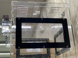 Medium Acrylic pairing cage cum carrier / temporary cage for 2 to 3 chinchillas with bottles and bowls with bigger mesh frame at back of cage